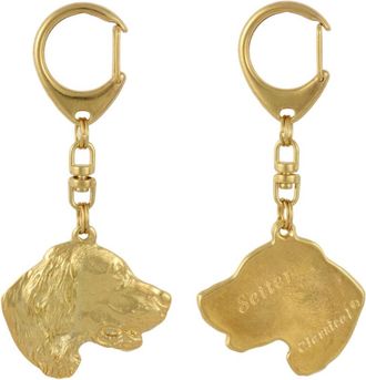 OEM Setter Ingl&eacute;s, Laverack: Llavero De Perro Ba&ntilde;ado En Oro, Decoraci&oacute;n De Bolsos, Accesorio De Lujo De Art-dog
