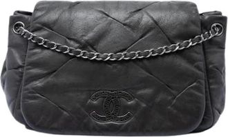 Chanel Pre-owned Flap Bag - Dames - Vintage Schoudertas - Zwart - ONE Size - Leer - Vintage