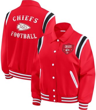 WEAR by Erin Andrews Womens WEAR by Erin Andrews Red Kansas City Chiefs Varsity Lightweight Full-Snap Jacket at Nordstrom, Size Xx-Large