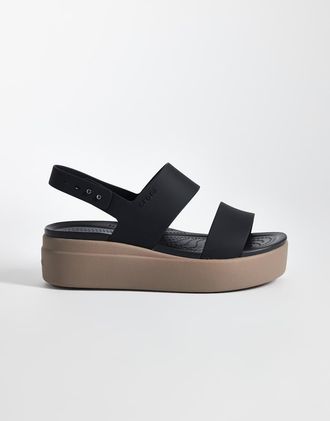 Crocs Brooklyn - Sandali con zeppa bassa color fungo-Nero