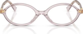 Miu Miu 0mu 01xv Translucent Acetate Oval Frame Eyeglasses