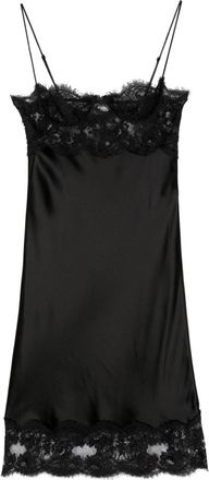 Saint Laurent Kleid slip dress - women - Polyamide/Silk/Cotton - 38 - Black