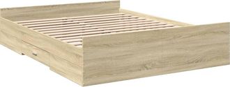 vidaXL Cama Con Cajones Madera Ingenier&iacute;a Roble Sonoma 140x200 Cm Vidaxl