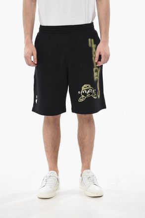 Givenchy Shorts in Cotone Garzato GRAFFITI con Stampa Givenchy