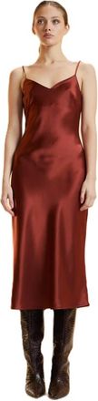 Cynthia Rowley Garbo Slip Dress - Dames - Feestkleedjes - Oranje - 2XS - Polyester - Kleedjes