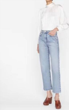 Frame Denim Foldover Mock Neck Blouse In Off White
