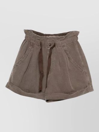 Isabel Marant canvas shorts paperbag waist belt