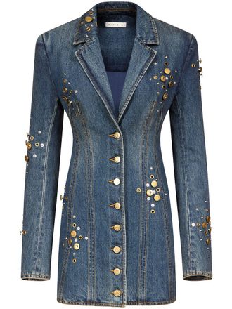 Area button-embellished dress - women - Cotton - 4 - Blue