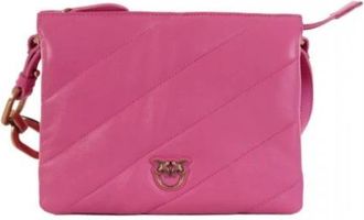 Pinko Twins Mini Maxi Quilt Schoudertas - Dames - Schoudertassen - Roze - ONE Size - Leer - Tassen