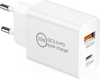 OEM Caricabatterie Rapido Da 20 W Con Spina Usb-c, Adattatore Universale Da Parete Usb-c+usb-a Pd&qc 3.0 Per Iphone 13, 12, 12 Mini, Pro, Max, 11, 11 Pro,