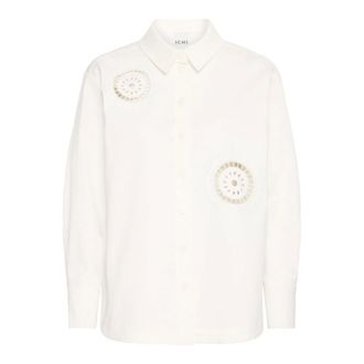 Ichi Cloud Dancer Embroidered Shirt - female - ICHI - Shirts - White - L - Blouses & Shirts