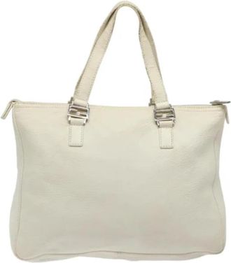 Fendi Tweedehands leren handtassen - Dames - Vintage Shopper - Wit - ONE Size - Leer - Vintage