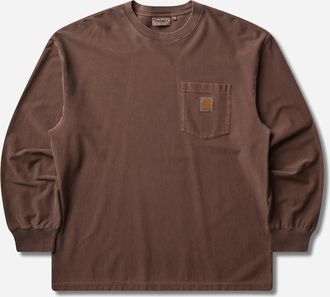 Carhartt Work in Progress Men s Loose Pocket Longsleeve T-Shirt Tobacco (Garment Dyed)