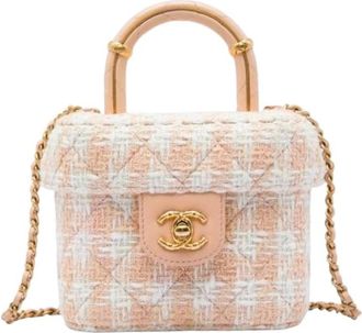 Chanel Pre-owned Mini Satchel - Dames - Vintage Mini Tas - Beige - ONE Size - Leer - Vintage