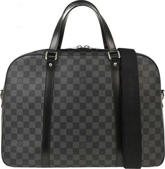 Louis Vuitton Jorn Briefcase Damier Graphite Black Canvas Briefcase Bag (Pre-Owned)