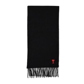 Ami Bufanda de Lana Roja en Negro - Accessories - unisex - Negro - ONE SIZE
