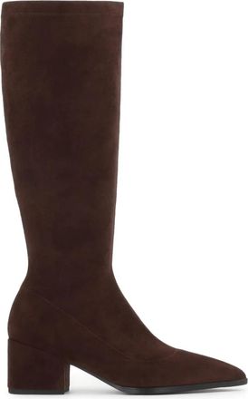 Kazar Hoge Laarzen - Dames - Laarzen met Hak - Bruin - 35 EU - Leer - Schoenen