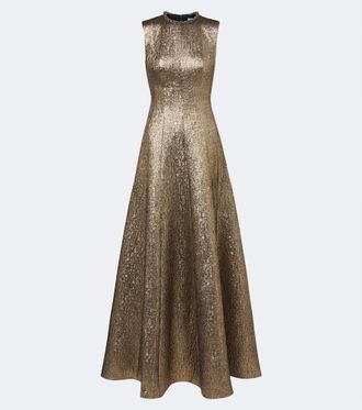 Roland Mouret Embellished lam&eacute; jacquard gown