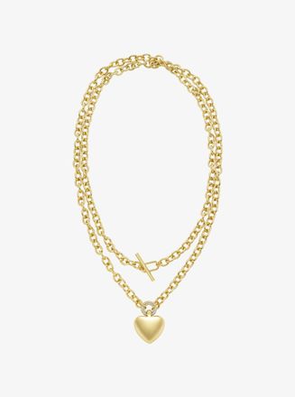 Michael Kors Pav&eacute; Puffy Heart Pendant Necklace