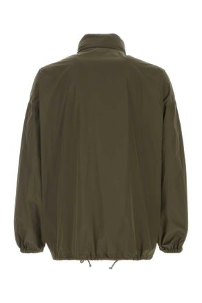 Saint Laurent Mens Army Green Polyester Windbreaker Vertkaki Giubbini