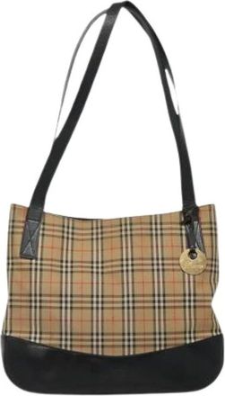 Burberry Pre-owned Tote Bags, female, Beige, Size: ONE SIZE Pre-owned Nova check tote