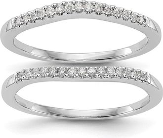 Diamond2Deal 14k White Gold Lab Grown Diamond Wedding Band Ring 1/5Ct Clarity- VS Color- D-E