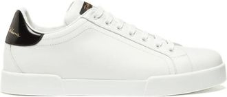 Dolce & Gabbana Witte Leren Portofino Sneakers Mannen - Dames - Sneakers - Wit - 36 1/2 EU - Leer - Schoenen