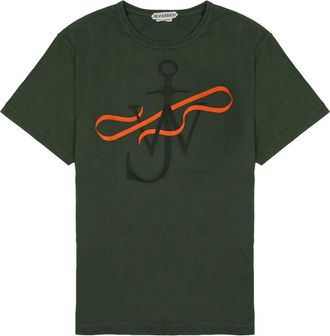 J.W.Anderson Green Graphic Logo Crewneck Cotton T-Shirt