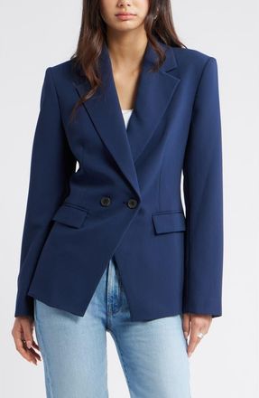 Open Edit The Icon Hourglass Blazer in Navy Iris at Nordstrom, Size Xx-Small