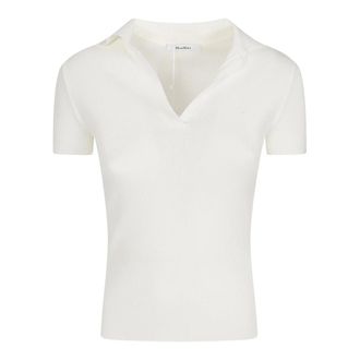 Max Mara V-neck Knitwear, female, White, Size: XS Albero Polo Shirt