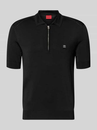 HUGO BOSS Regular Fit Poloshirt aus Viskose-Mix Modell SAYFONG-4 in Black, Gr&ouml;&szlig;e XXL