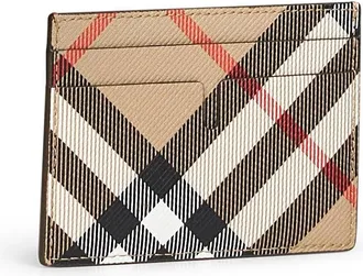 Burberry Mens Credit Card Holder Sand Beige Polyurethane Wallets & Cardholders