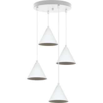 OEM L&aacute;mpara Colgante Soho Blanca 4 Platos 14cm E14