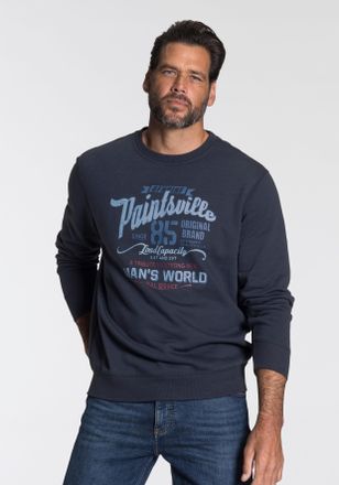 Man's World Sweatshirt Langarm, lässiger Print, Rundhals, aus Baumwollmischung