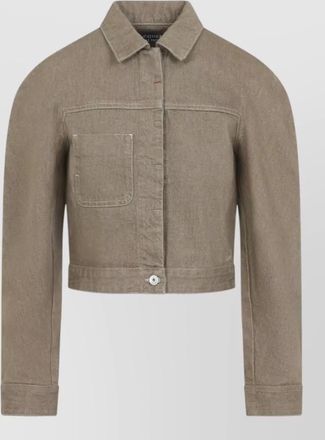 Jacquemus ovalo cargo jacket collared cropped long sleeves