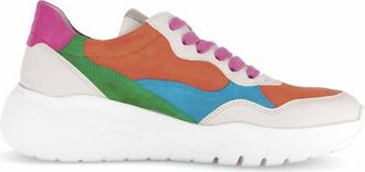 Gabor Womens Lace-Up Sneaker In Multi-Combination Cream