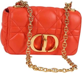 Dior Pre-owned Vintage Schoudertas - Dames - Vintage Schoudertas - Oranje - ONE Size - Leer - Vintage