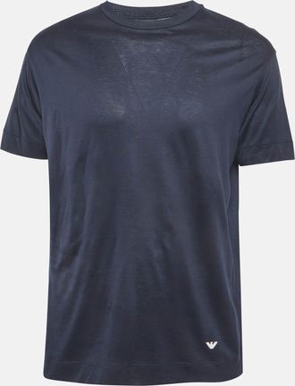 Emporio Armani Navy Blue Jersey Crewneck T-Shirt