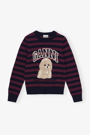 Ganni Mixed Crewneck with Poodle