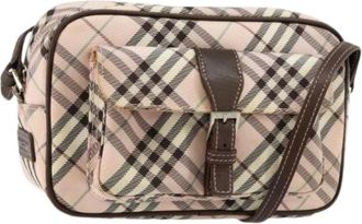 Burberry Pre-owned Cross Body Bags, female, Pink, Size: ONE SIZE Pre-owned Canvas Shoulder Bag