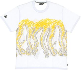 Octopus Wit T-shirt met octopusprint voor heren - Heren - T-shirts - Wit - XL - Katoen - Tops