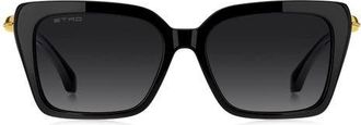 Etro 0151/S 56mm Gradient Rectangular Sunglasses in Black/dark Grey Sf at Nordstrom