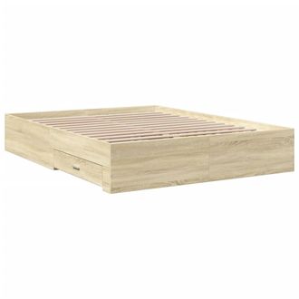 vidaXL Cama Con Cajones Madera Ingenier&iacute;a Roble Sonoma 160x200 Cm Vidaxl