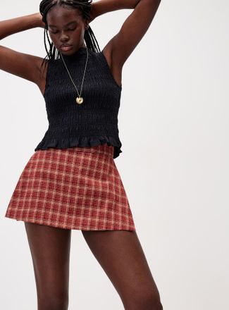 Twik Womens Checkered wraparound skort