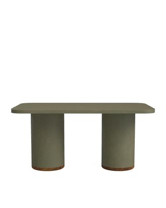 Hannun Mesa de exterior de microcemento en color verde oliva 160 cm