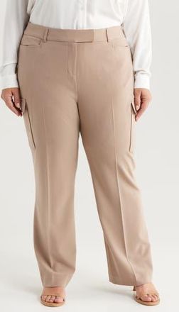 Tahari by ASL Tailored Cargo Pants in Latte at Nordstrom Rack, Size 22W