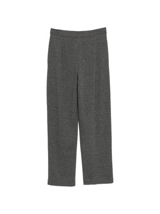 Emporio Armani Herringbone Pleat Trousers - Black