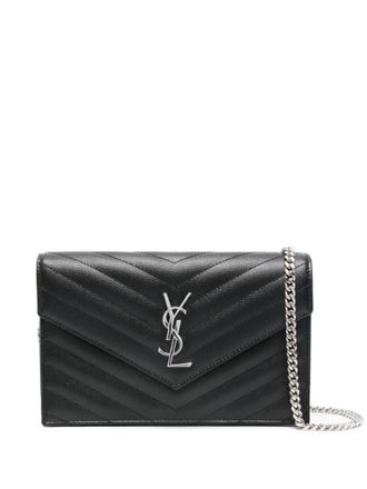 Saint Laurent Black Cassandre Mini Crossbody Bag