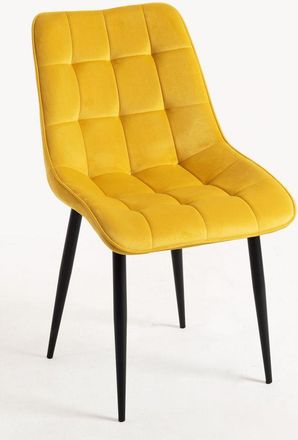 Regalos Miguel Sillas Comedor - Silla Cade Terciopelo - Amarillo