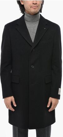 Corneliani CC COLLECTION Solid Color Virgin Wool Single-Breasted Coat size 52
